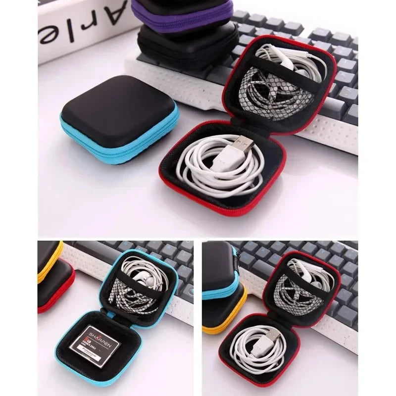 1/3Pcs Zipper Storage Bag For Wired Earphone Data Cable Mini Portable Small Square Bag For AirPods Key Money Bag Protector Case Oasis Select