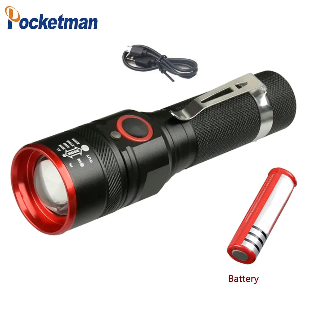 POCKETMAN 1800 Lumen Zoomable LED Flashlight | Waterproof