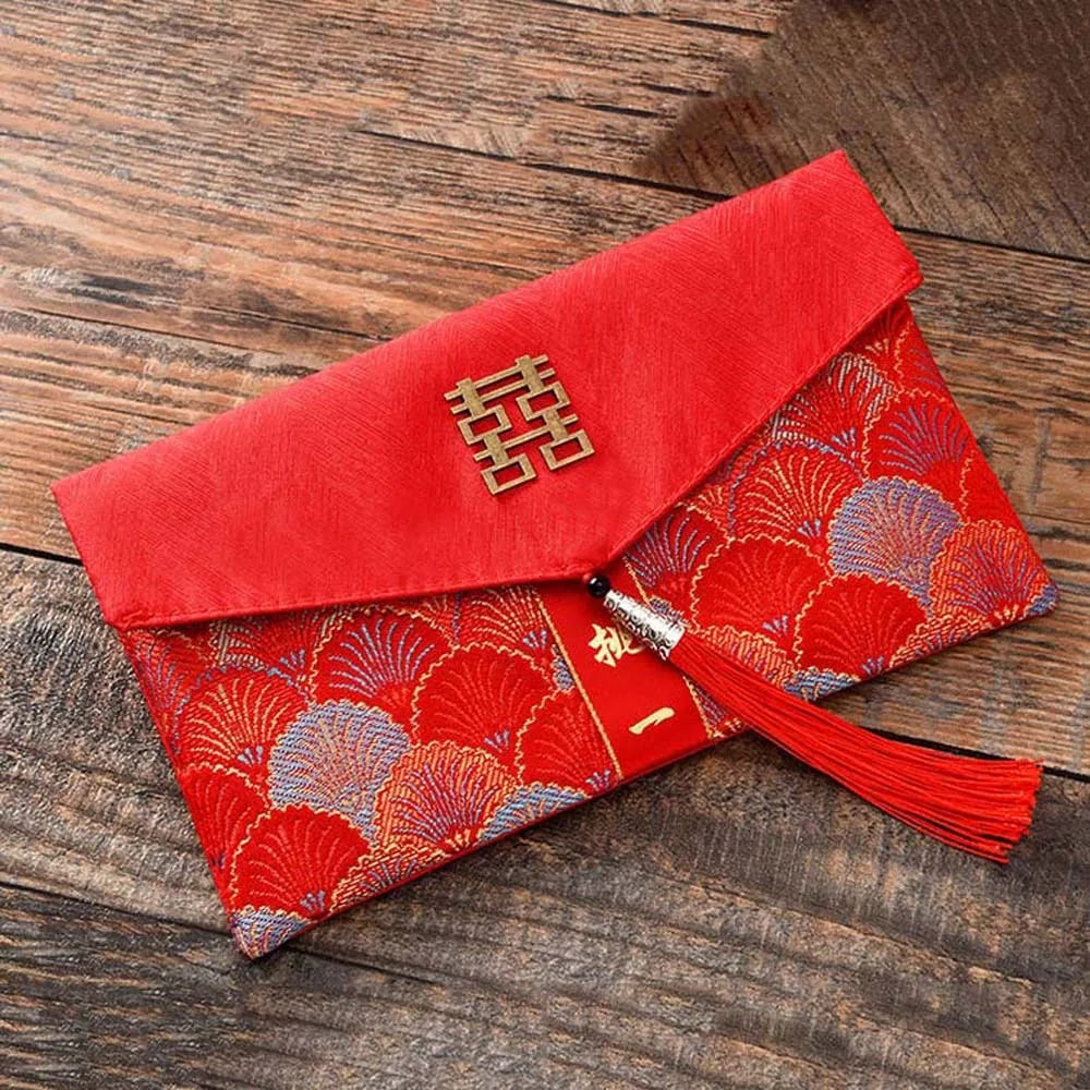 2025 Lunar New Year Brocade Red Envelope HongBao with Tassel