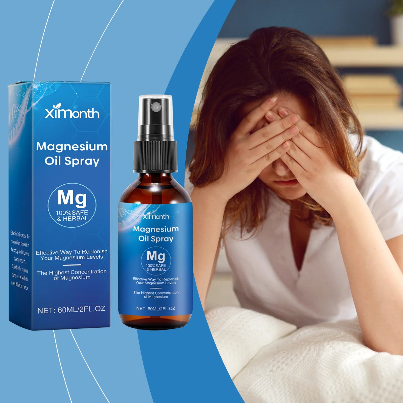 Ximonth Magnesium Oil Spray – Sleep, Muscle Pain & Skin Magnesium Oil Spray Oasis Select