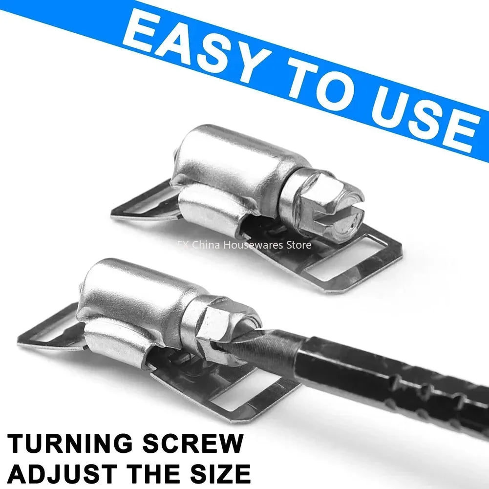 9.8ft Adjustable Large Hose Clamps Worm Gear Stainless Steel Clamp+6 Fasteners Automobiles Accessories Clamp And Fasteners Oasis Select