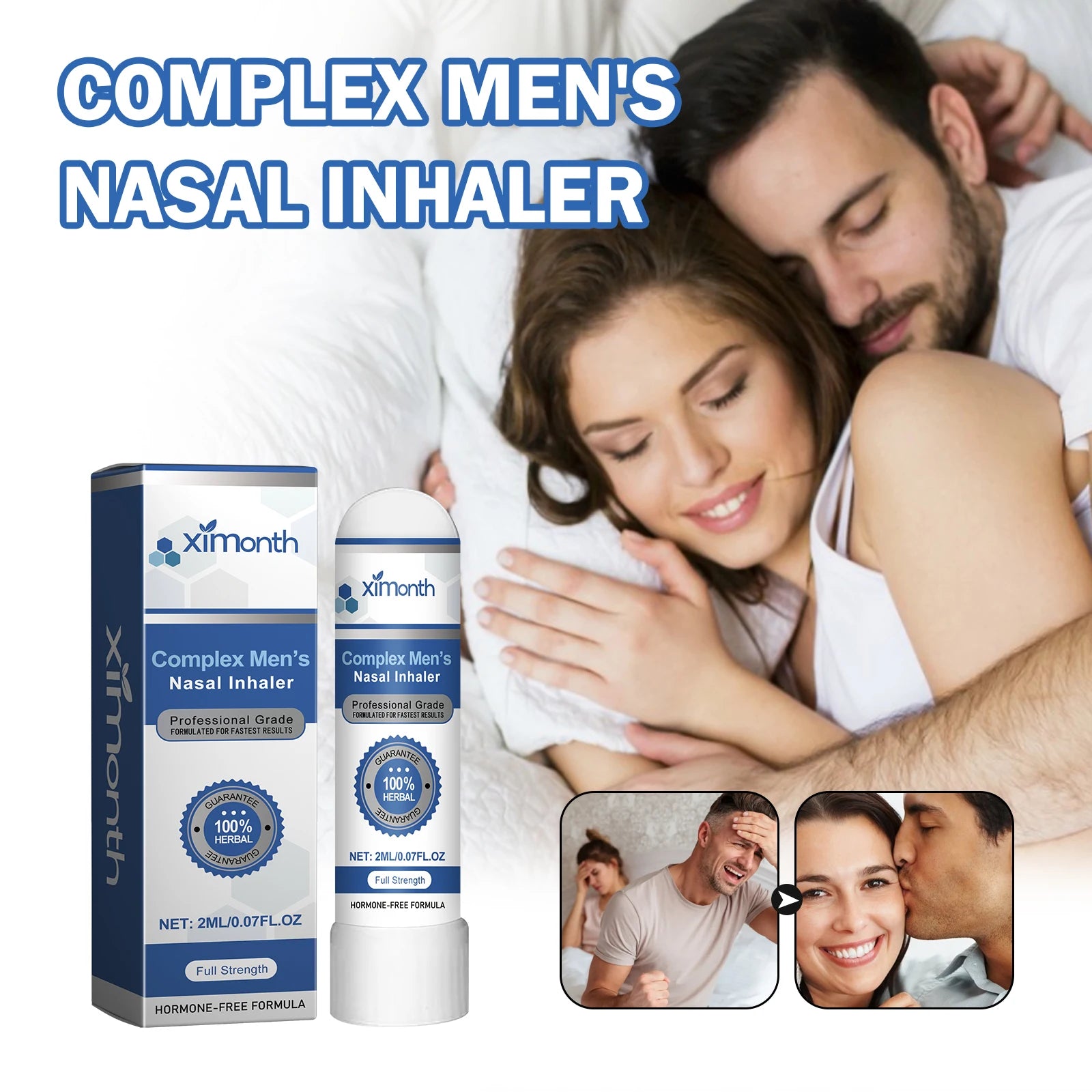 Complex Men's Nasal Inhaler Herbal Hormone-Free Professional Grade Fast-Acting Full Strength Daily Nasal Care Stick For Men Oasis Select