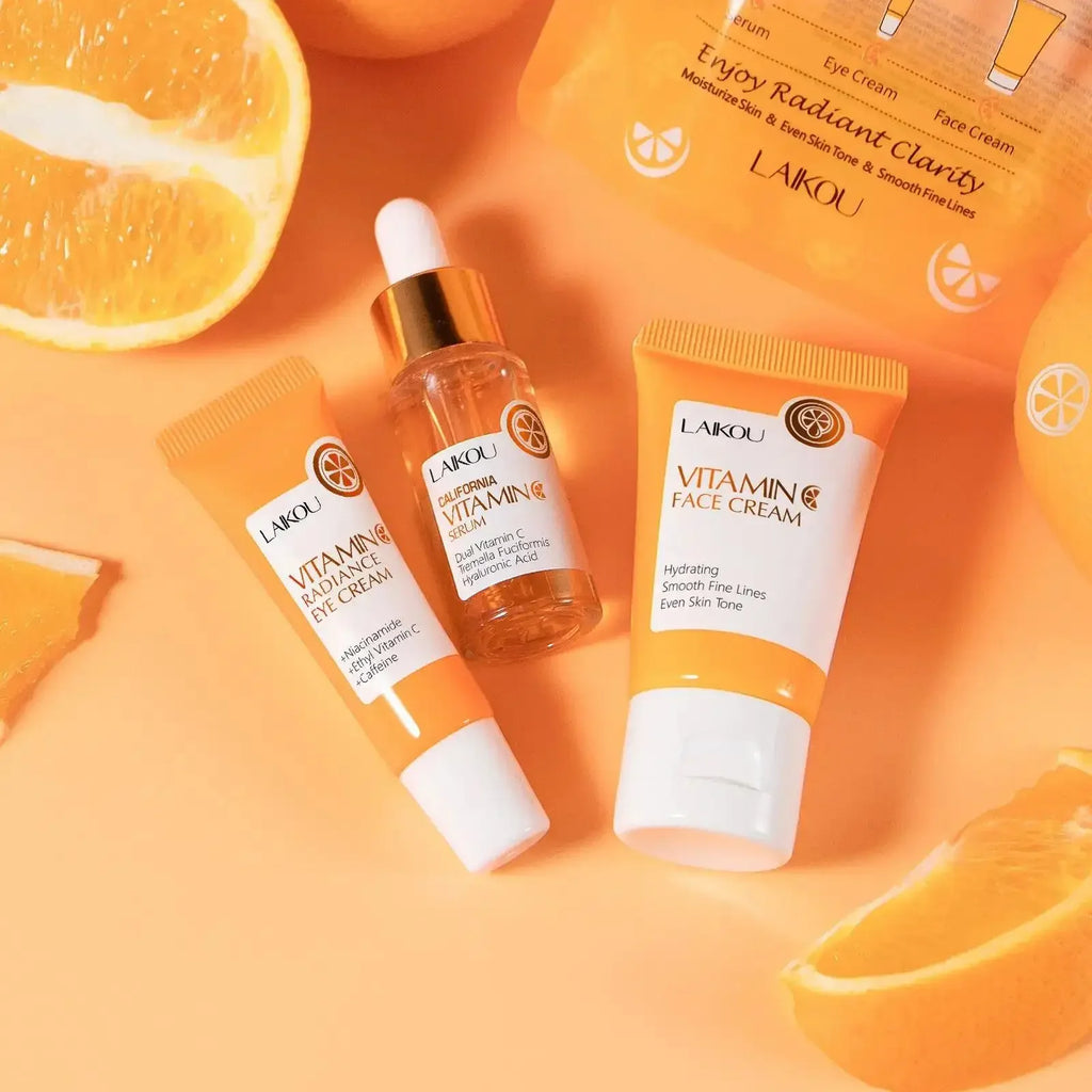 Professional Vitamin C Skincare Kit Moisturizer Treatment Set For Glowing Skin 3 Piece Collection Oasis Select