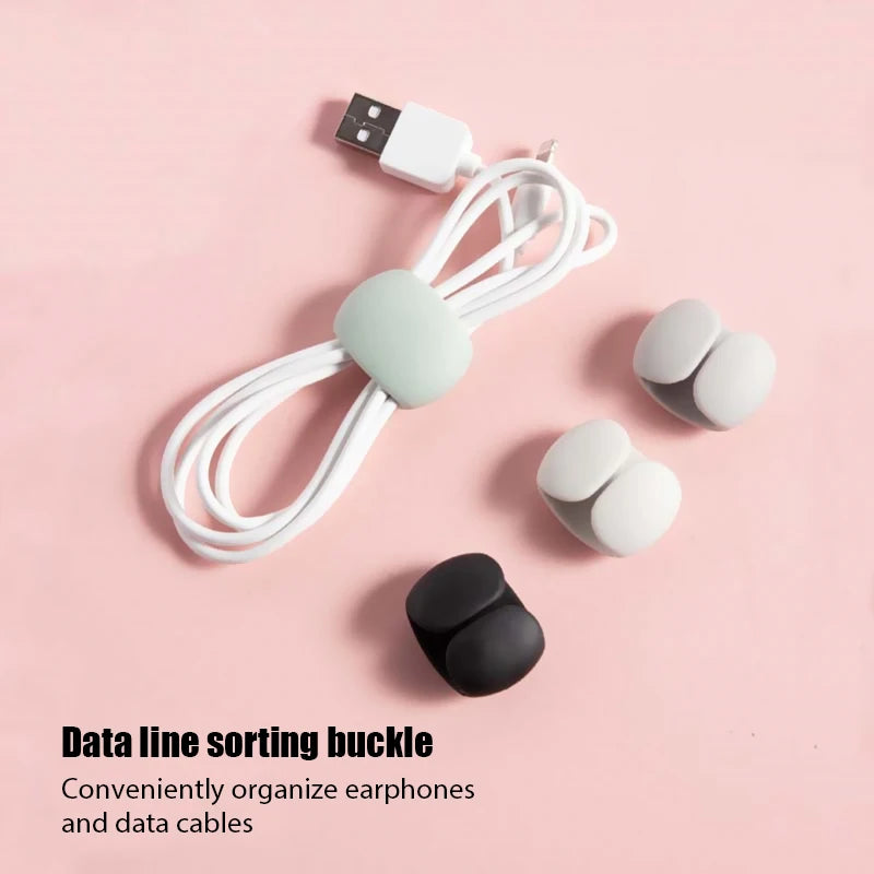 Silicone USB Cable Organizer Cable Winder Desktop Tidy Management Clips Cable Holder for Mouse Headphone Wire Organizer Oasis Select