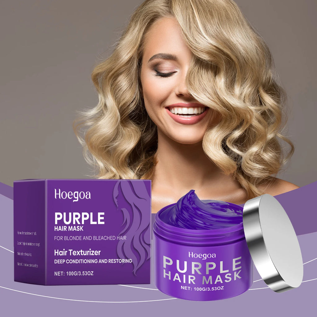 HOEGOA Purple Keratin Hair Mask – Toning, Repair & Frizz Control Keratin Hair Mask Oasis Select 100g boxed