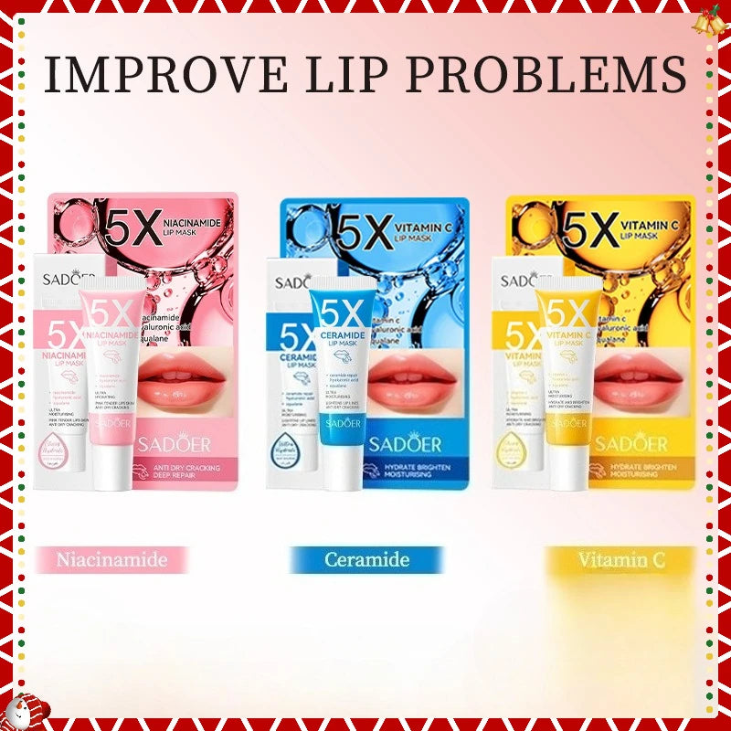 SADOER Niacinamide Lip Mask Balm – Ceramide & Vitamin C 10g Tinted Lip Mask Oasis Select