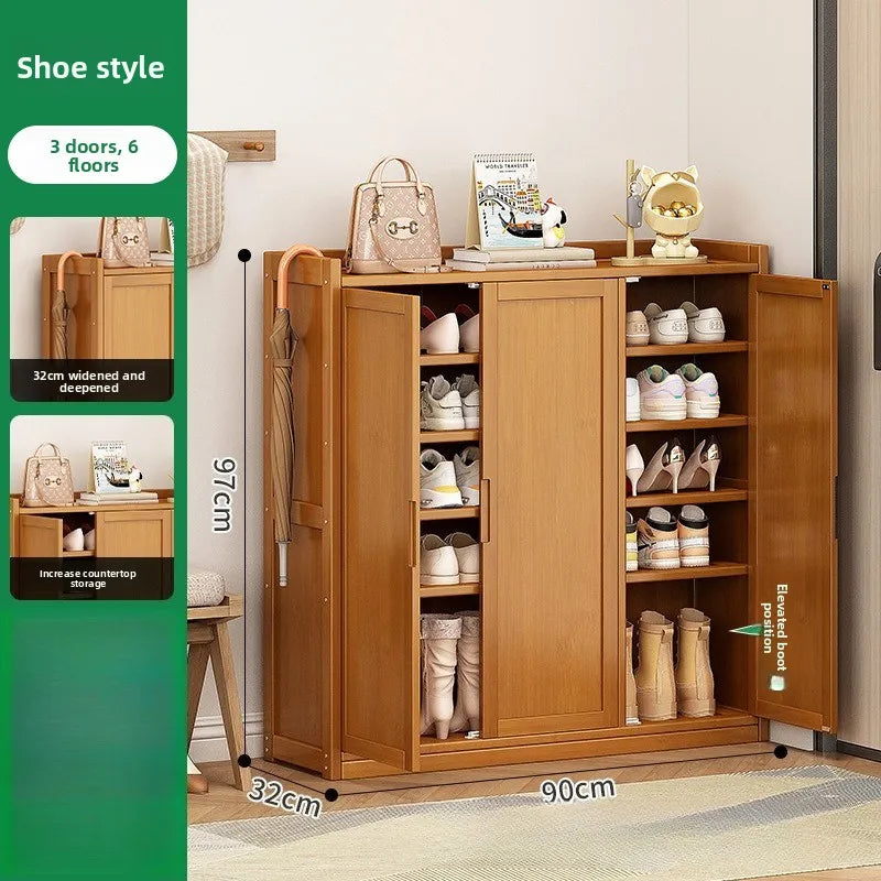 Durable Shoe Cabinet Nanzhu Rack At Entrance Home Storage Artifact