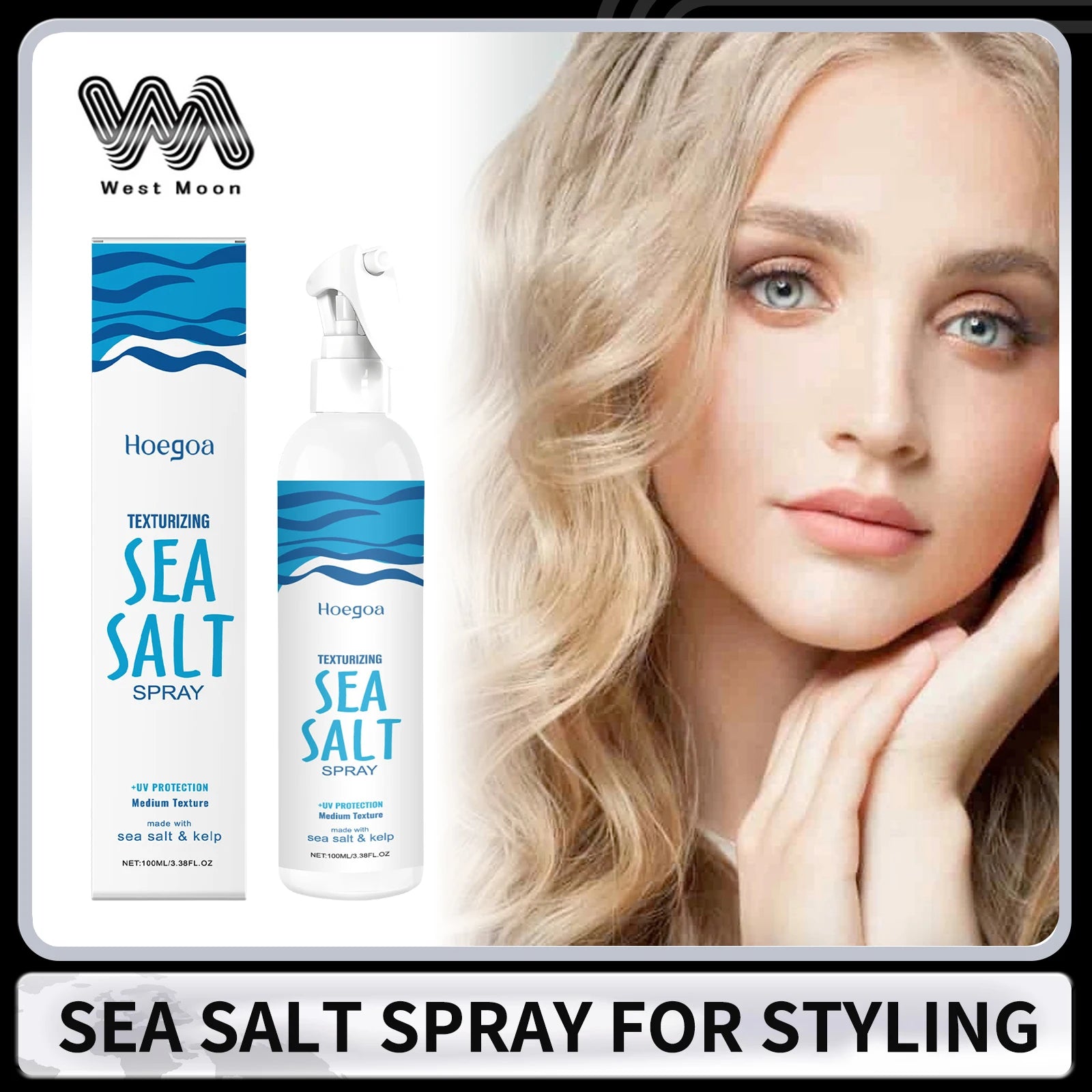 Sea Salt Spray for Hair Styling Volumizing Texturing Long-Lasting Natural Hold Wave Curls Hair Thickening Fixing Hair Care 100ml Oasis Select Default Title
