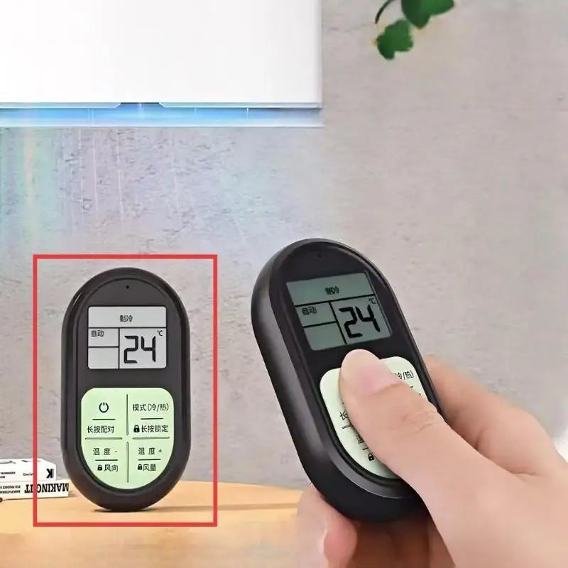 Portable Mini Universal Air Conditioner Remote Control Glow Buttons LCD Display No Setup Required For Home Office Daily Use Oasis Select Black