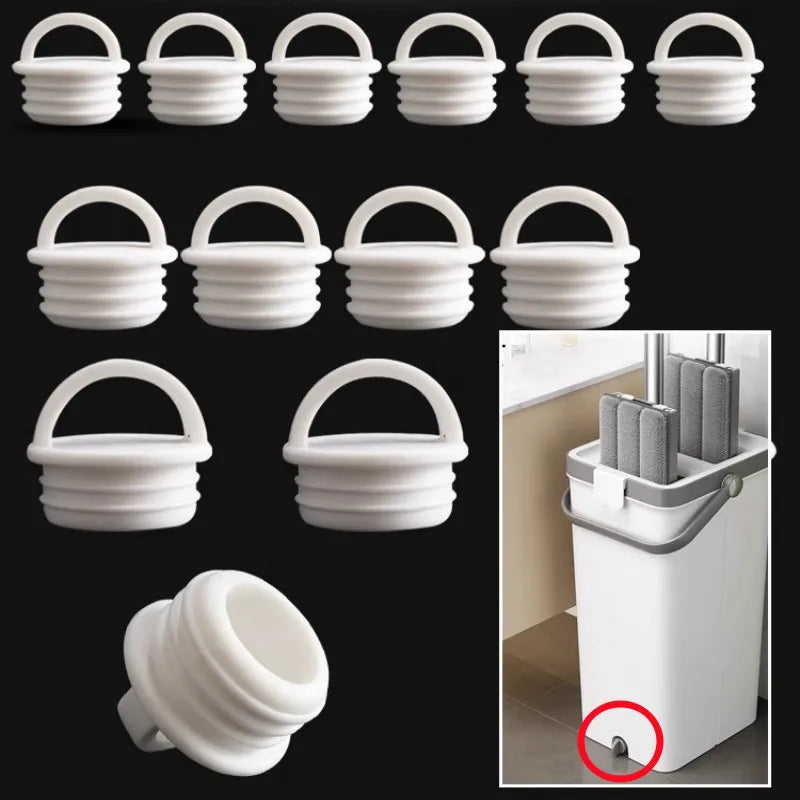 2pc White Mop Bucket Drain Stopper Round Bucket Scupper Drain Holes Plugs with handle Outfall Cover For Bathroom Kitchen Tools Oasis Select