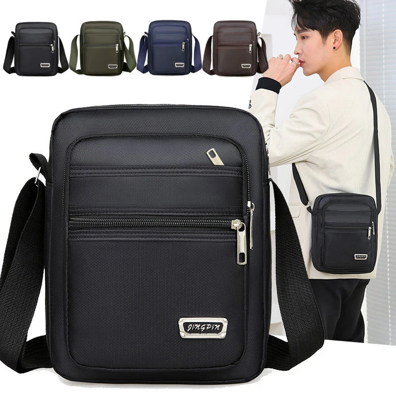 Men's Nylon Waterproof Crossbody Bag – Multi-Pocket Shoulder Crossbody Shoulder Bag Oasis Select
