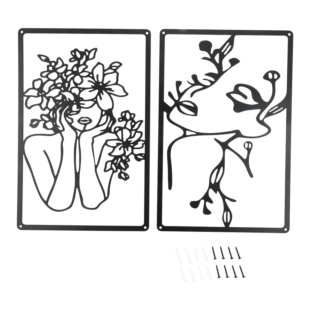 A97/660 Metal Abstract Female Picture Frame Wall Art with Mounting Accessories Fit for Decorating Living Room,Porch,Hotel Walls Oasis Select