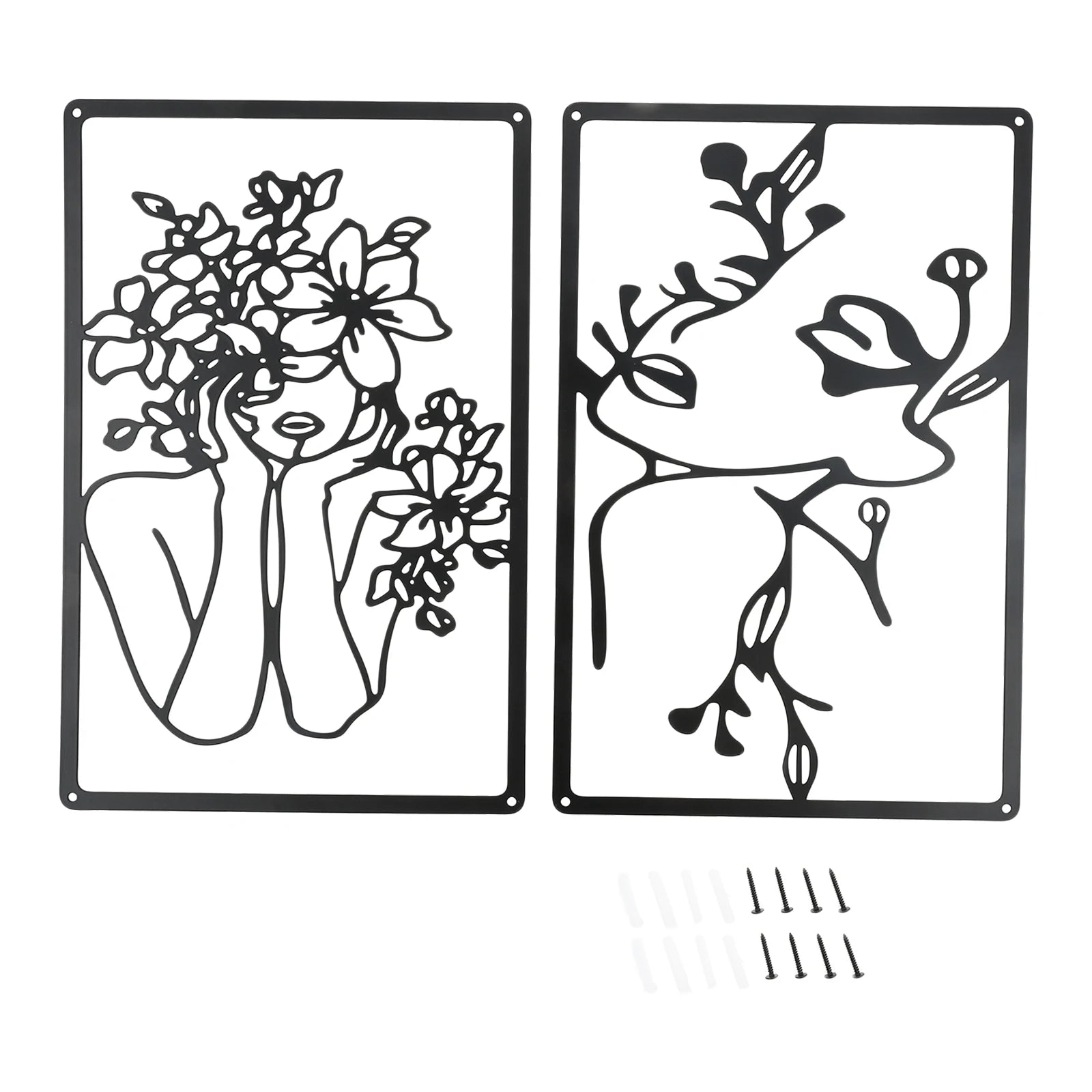 A97/660 Metal Abstract Female Picture Frame Wall Art with Mounting Accessories Fit for Decorating Living Room,Porch,Hotel Walls Oasis Select
