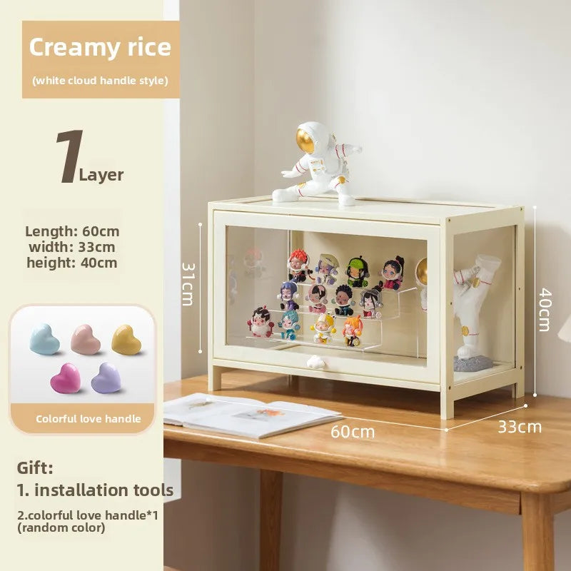 Showcase Figure Lego Showcase Up to building block Storage box Household toy model Storage rack Display shelf Oasis Select Cream Rice One 60