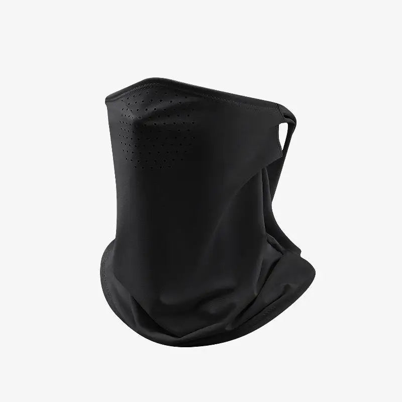 Ice Silk Face Cover UV Protection Anti-UV Neck Gaiter Breathable Face Shield for Summer Riding and Jogging Oasis Select Black