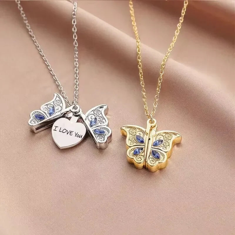 Butterfly "I Love You" Openable Pendant Necklace for Women Pendant Necklace Oasis Select