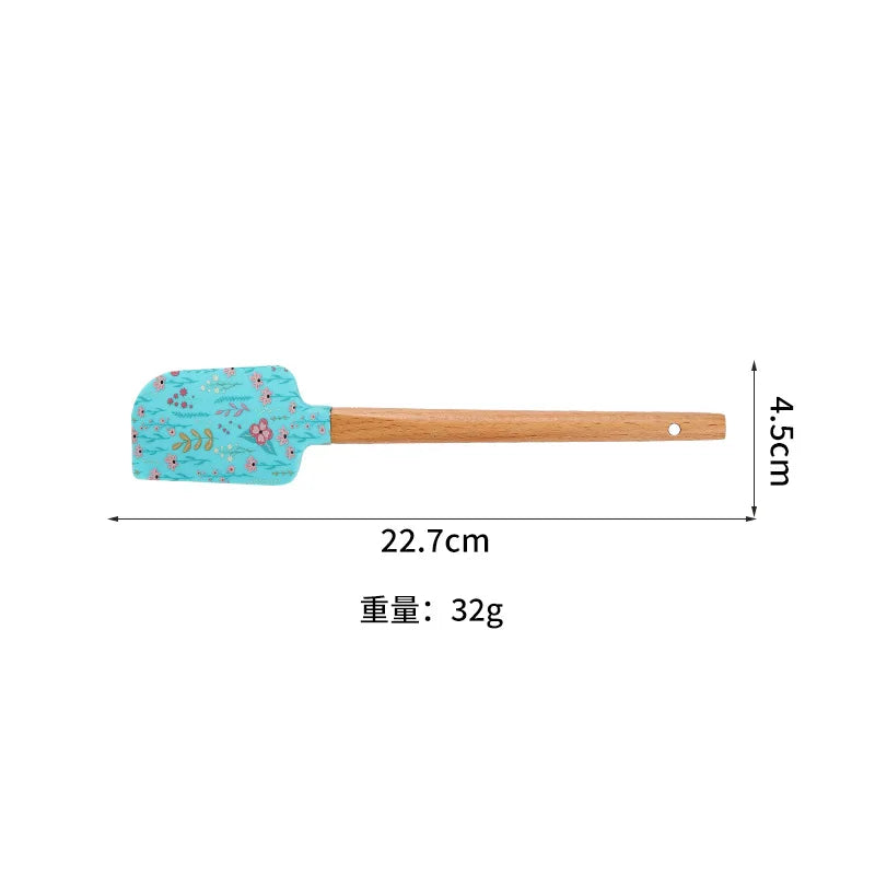 Christmas Non-Stick Silicone Cake Spatula Wooden Handle Chocolate Butter Mixer Pastry Cream Scraper Baking Kitchen Accessories Oasis Select