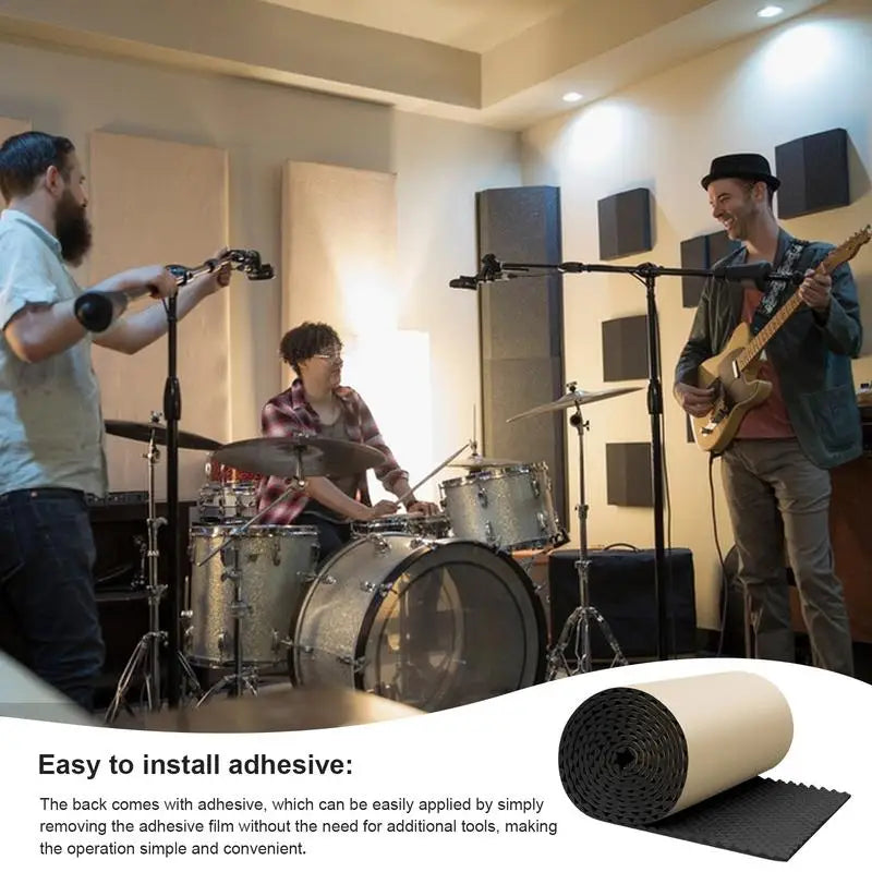 1Pc 50x200cm Acoustic Foam Self-adhesive Egg Sound Insulation Panels High Density for Studio KTV Office Wall Panels Oasis Select