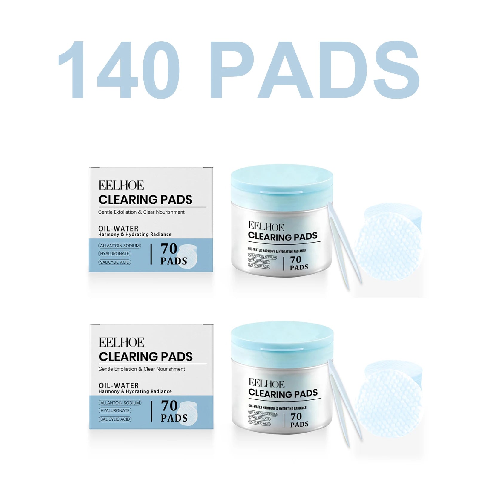 70/140/210/280 Pads Clearing Pads Salicylic Acid Gentle Exfoliating Hydrating Toner Pads Deep Moisturizing Smooth Skin Texture Oasis Select 140 Pads