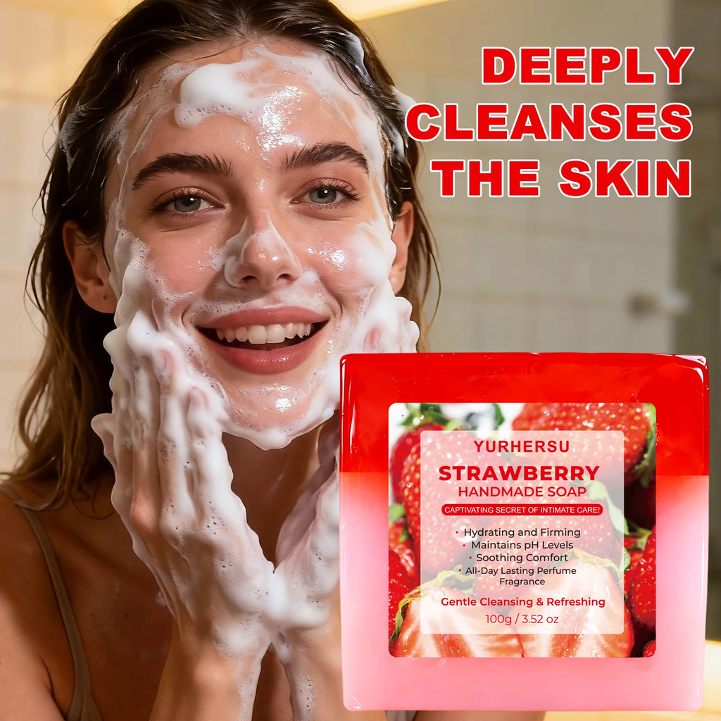 Strawberry Handmade Soap – Brightening & Moisturizing Bar