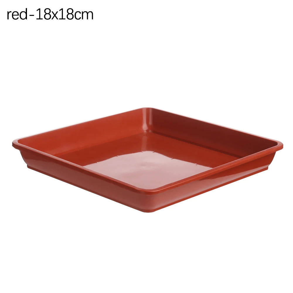 1PC Plastic Heavy Duty Drip Trays Durable Square Plant Saucer Base Flower Pot Indoor Outdoor Garden Supplies Oasis Select red-18x18cm