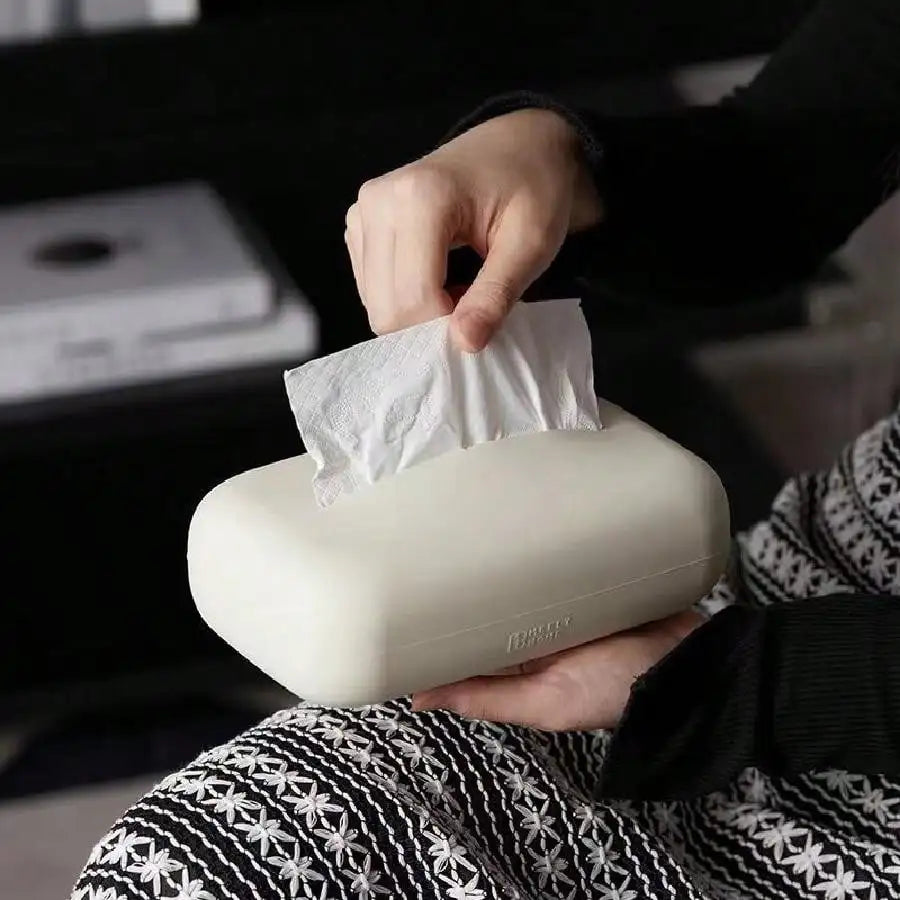 Light Luxury Tissue Box Soft Waterproof Tissue Box Cover Silicone Reusable Wet Wipe Box Holder Bathroom Kitchen Paper Holder Oasis Select