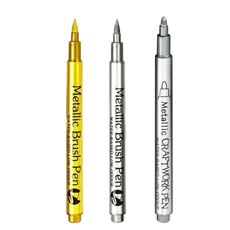 Metallic waterproof permanent marker pens for DIY epoxy resin mold gold silver color drawing supplies craft marker pen Oasis Select 3Pcs Mix C
