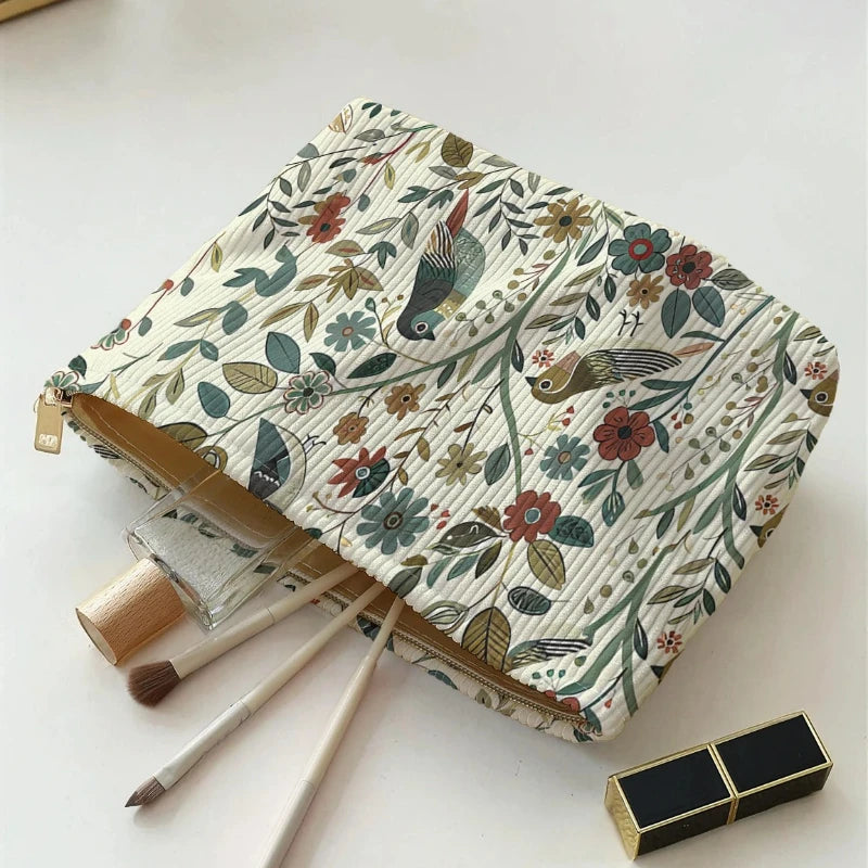 Corduroy Niche Versatile Makeup Bag New High-end Large Capacity Storage Portable Handbag Makeup and Wash Bag Oasis Select