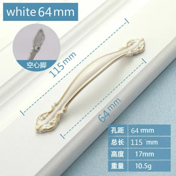 Cabinet Handles Simple Desk Drawer Pulls Cabinet Door Handles Drawer Handles Furniture Hardware Kitchen Accessories Oasis Select white 64mm