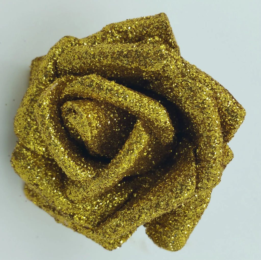 10pcs Glitter Foam Artificial Rose Heads | DIY Wedding Bouquet