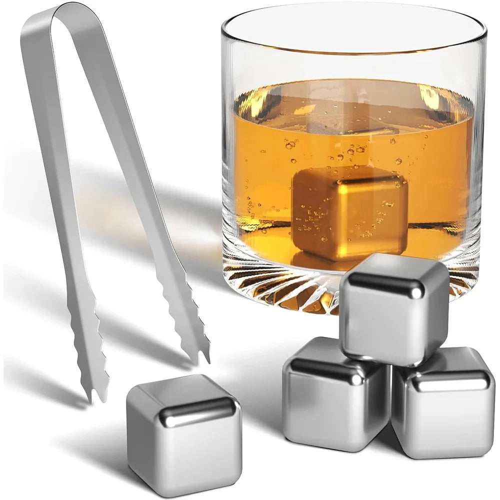 Reusable 304 Stainless Steel Ice Cubes – No Dilution Cooling