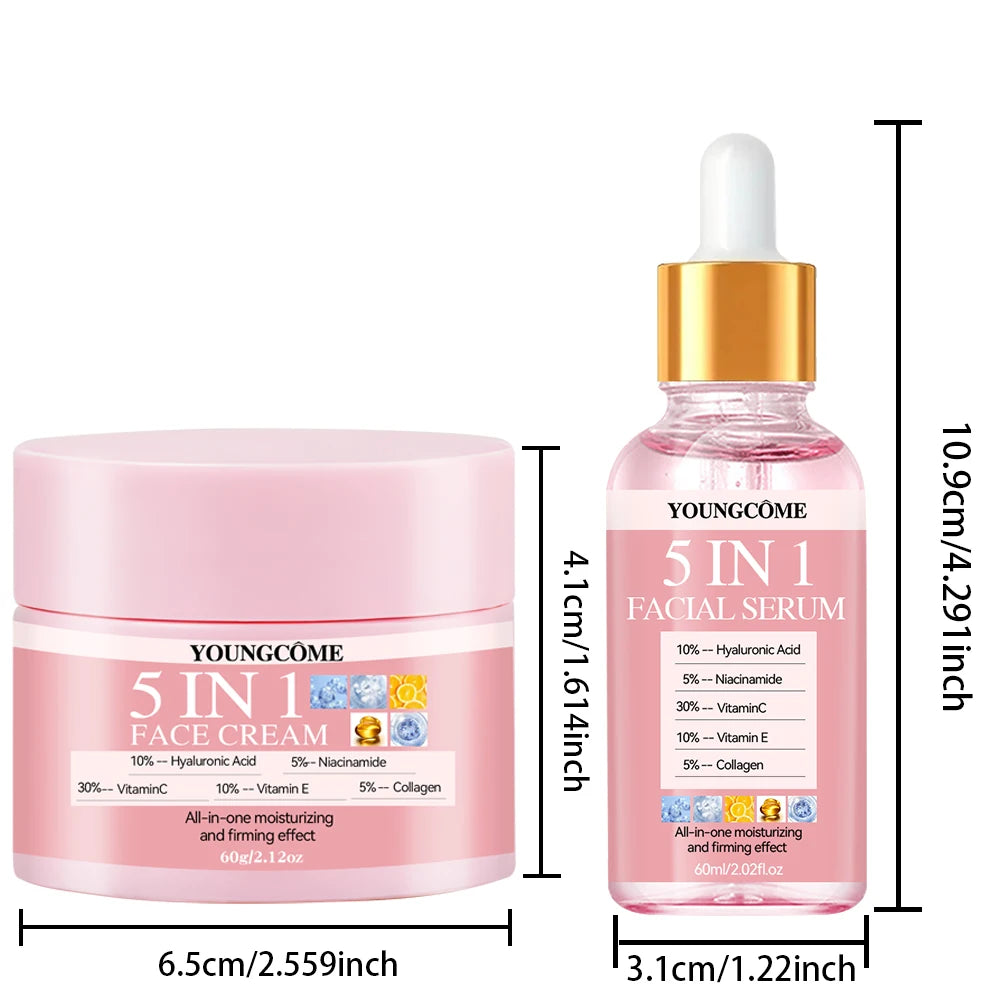 YOUNGCOME 5-in-1 Hyaluronic Acid Face Serum & Cream Set Face Serum & Cream Set Oasis Select