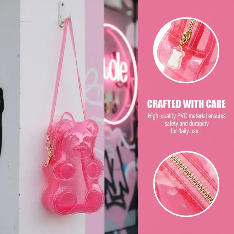 Ita Backpack Cute Bear Design Large Capacity Clear Display Bag Casual Shoulder Bag for Anime Fans Daily School Accessory Oasis Select