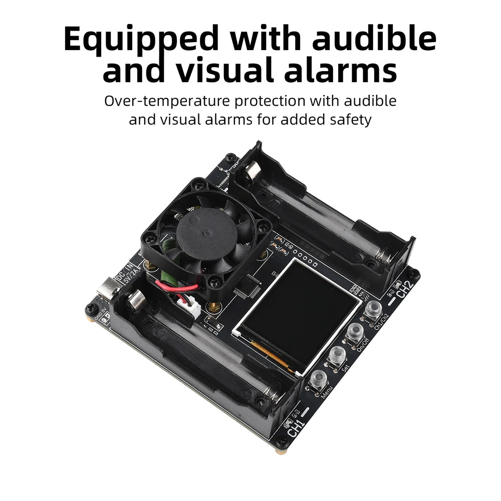 DC 5V Dual Channel 18650 Lithium Battery Capacity Tester Electronic Load Tester Automatic Charging and Discharging Module Type C Oasis Select