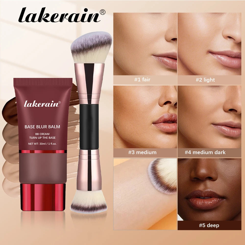 Liquid Foundation and Dual-Brush Combo Long Lasting 24H Control Oil Smooth Matte Balancing Shine Base Foundations Cosmetics Oasis Select
