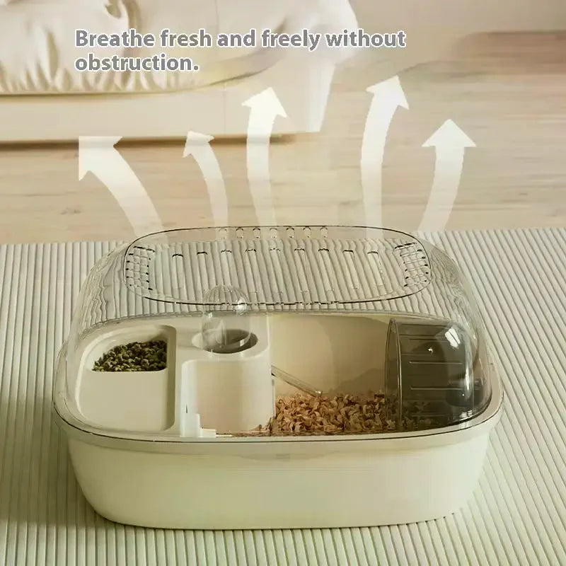 Luxury Large Capacity Hamster Cage 2-Layer Platform Golden Hamster Habitat Villa with Hiding Nest for Small Pets Oasis Select