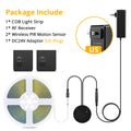 Wireless Moveable Movement Sensing LED Wall Light 24V COB Lamp Tape Human Motion Induction Night Light for Stairway Passage Bed Oasis Select Two Sensor Switch-US 5M Length White