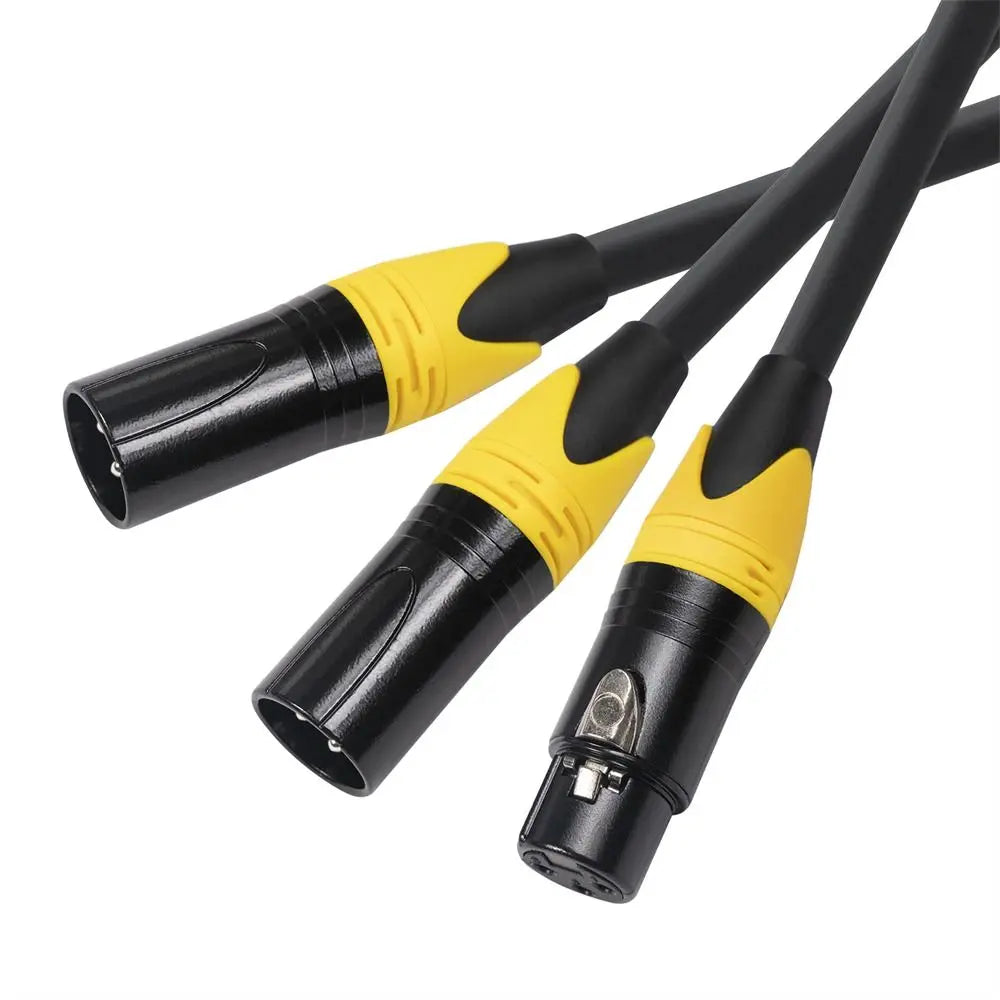 XLR Splitter 3 Pin XLR Female To Dual XLR Male Y Splitter Balanced Mic Cable 3FT 100CM Instruments Microphones Cables Signal Oasis Select