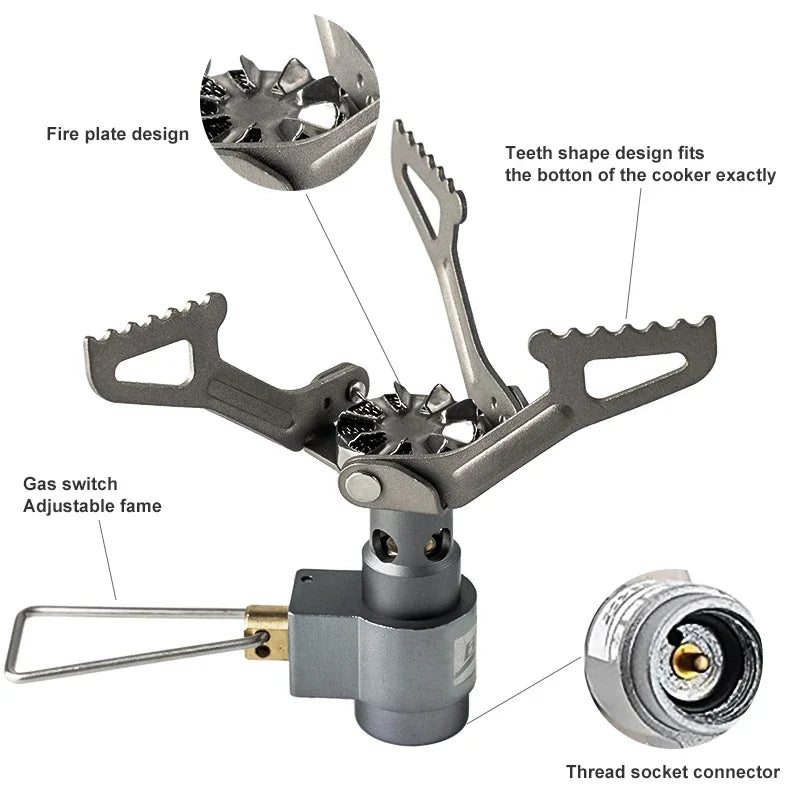 BRS Outdoor Gas Stove Mini Camping Gas Burner 25g Ultralight Titanium Picnic Hiking Cooking Stove Survival Furnace BRS-3000T Oasis Select