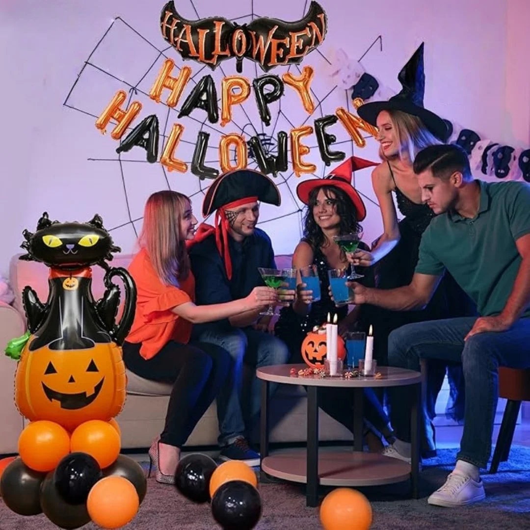 Halloween Balloon Sets, Black And Orange Balloons, Used For Horror Party Decoration For Anniversaries, Graduations, Birthdays Oasis Select