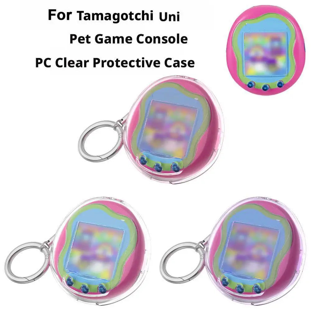 Tamagotchi Transparent Protective Case Cover with Keychain