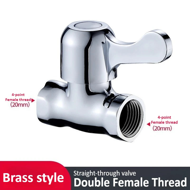 Straight Through Valve Copper Water Pipe Switch Tap with 4-point Female and Male Threads Water Faucet Toilet Stop Oasis Select Double Female Straight valve Copper