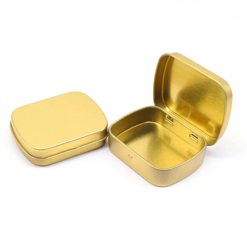 Mini Metal Hinged Tin Box with Lid, Empty Tins, Small Storage for Candy, Jewelry Collect Cases, Home Organizer Oasis Select