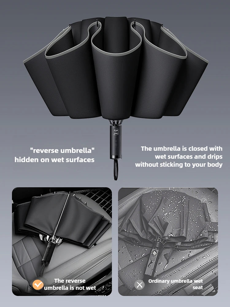 Fully Automatic Umbrella Enlarged Thickened and Reinforced Large Folding Umbrella for Heavy Rain Oasis Select