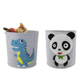 Panda Dinosaur Baby Storage Basket Felt Toy Organizer Laundry Clothes Bucket Cartoon Nursery Hamper for Kids Gift Idea Oasis Select Mix F-2PCS