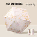 Ultra Slim 5-Fold Oil Painting Umbrella Chinese Style Portable Black Glue UV Protection Sun & Rain Dual Use Manual Parasol Oasis Select Butterfly iron 6K