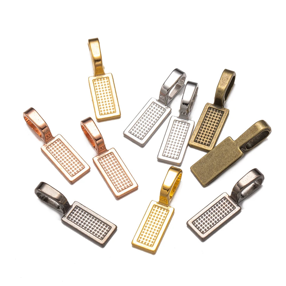 20/50pcs Spoon Glue-on Flat Pad Pendant Bail Oval Scrabble Linking Charm Bails Charm Connector Hangers for DIY Jewelry Making Oasis Select