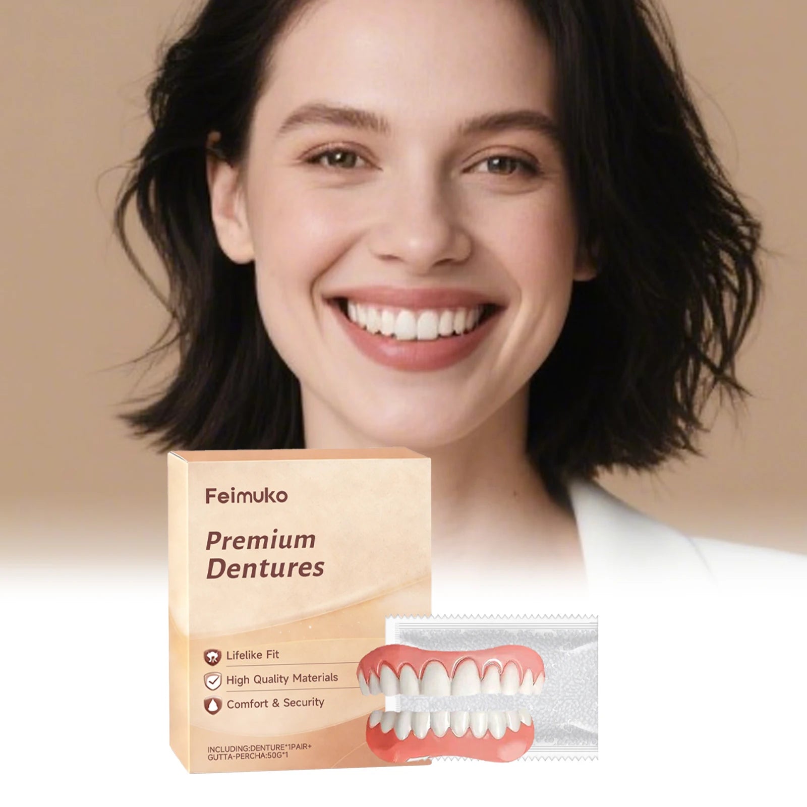 Temporary Soft Denture Set – Silicone Upper & Lower Veneers Temporary Denture Set Oasis Select