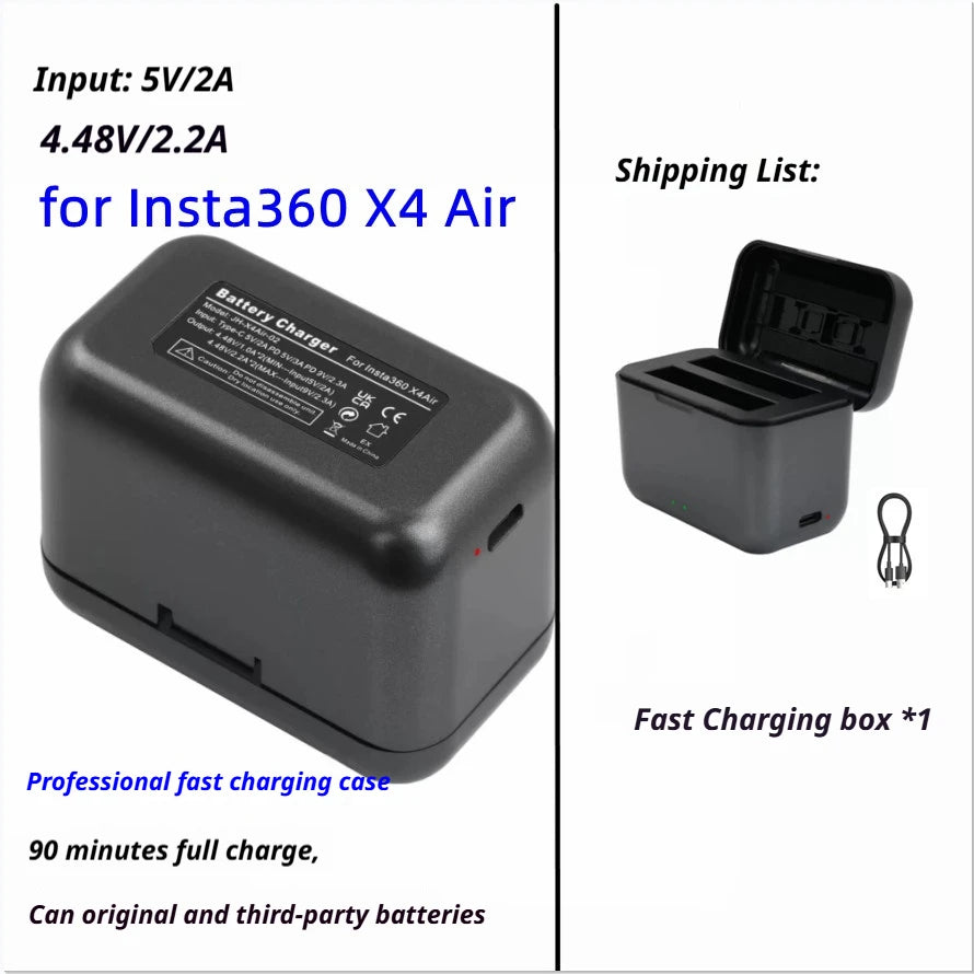 AMagisn Dual-Channel Battery Charger Hub for Insta360 X4 Air