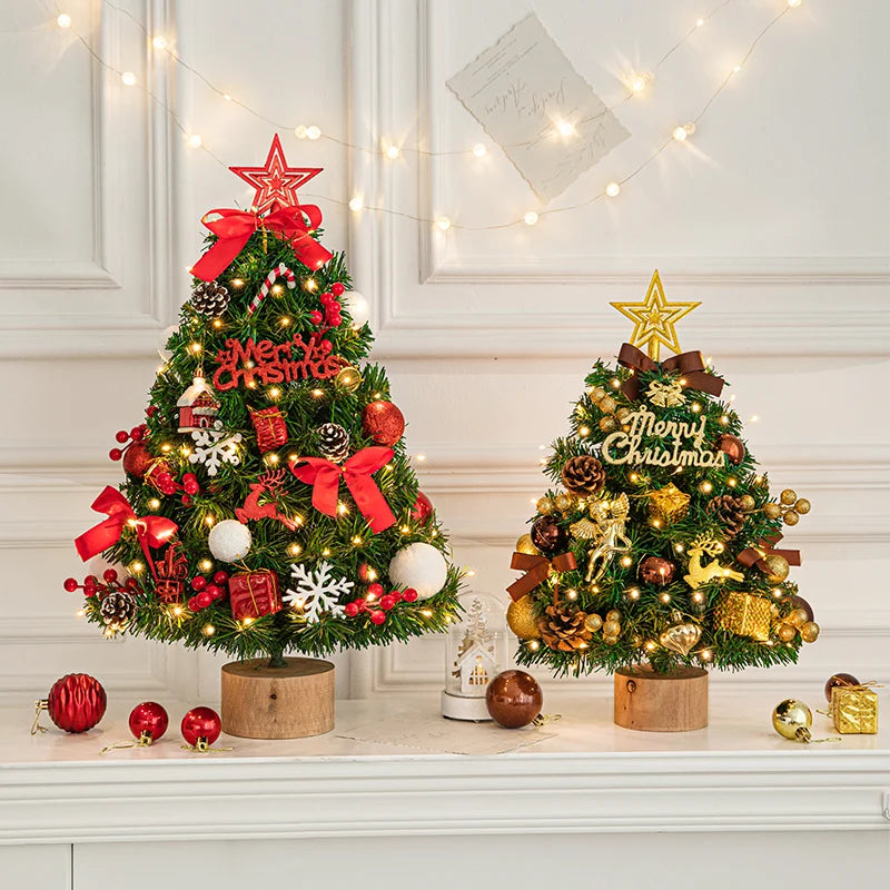 New Christmas Tree Home Small Desktop Ornament Diy Material Packaging Decoration Christmas Decoration Mini Christmas Tree Oasis Select